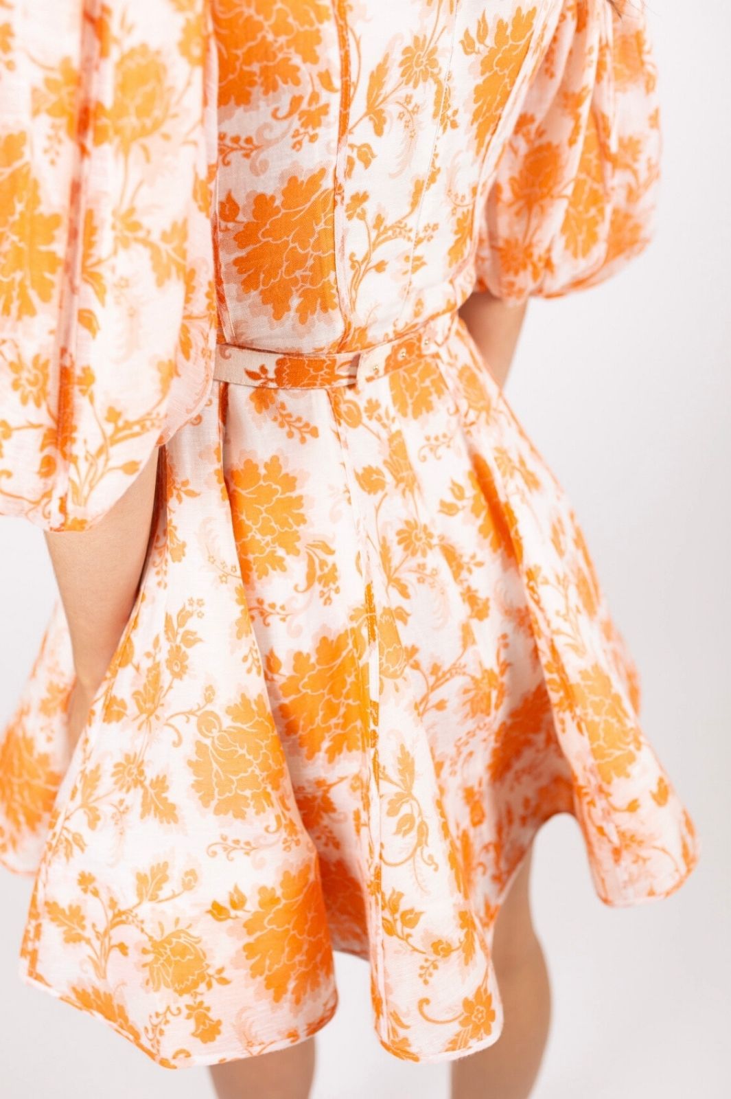 Postcard Puff Sleeve Mini Dress