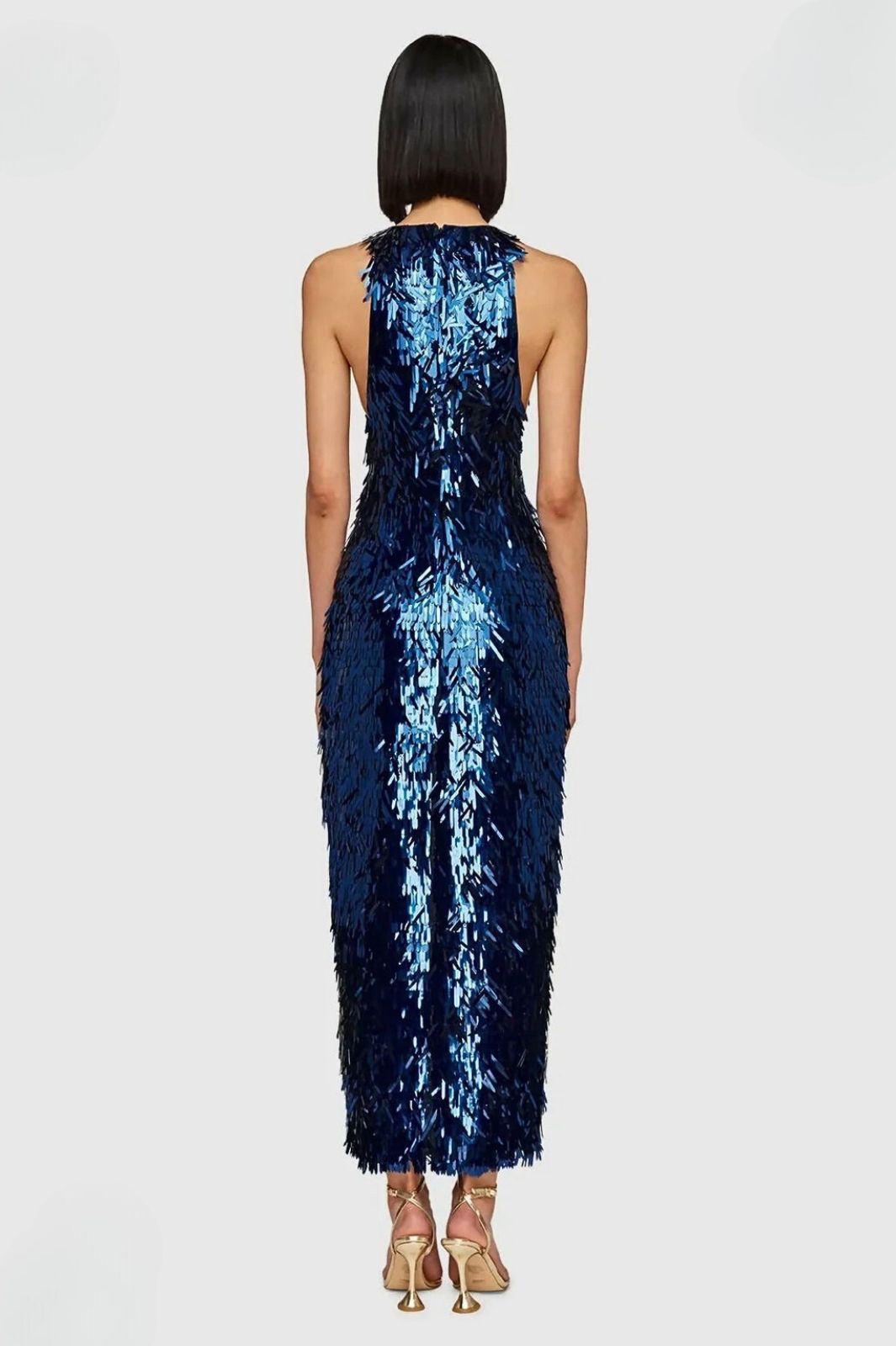 Juliette Sequin High Neck Maxi Dress