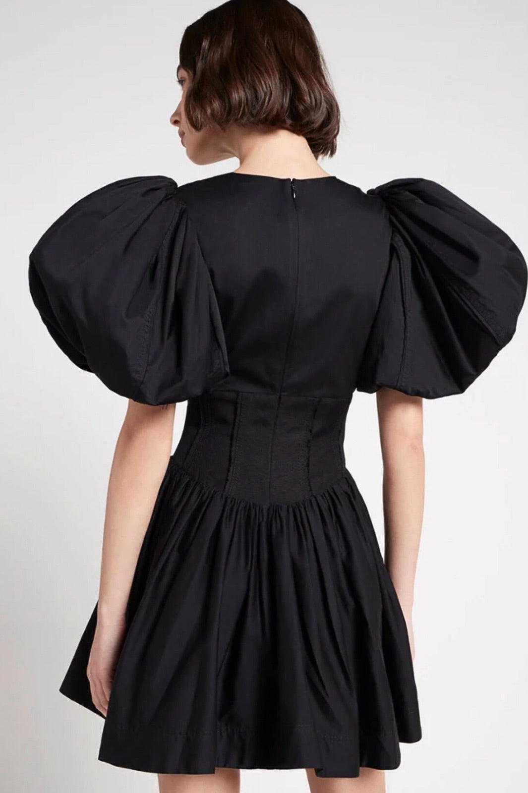 Gianna Puff Mini Dress Black