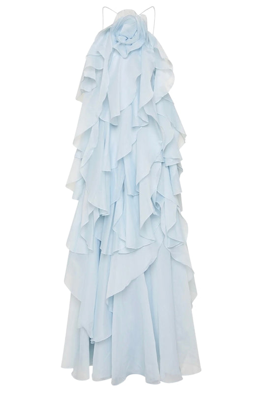 Pandorea Layered Maxi Dress Silver Blue