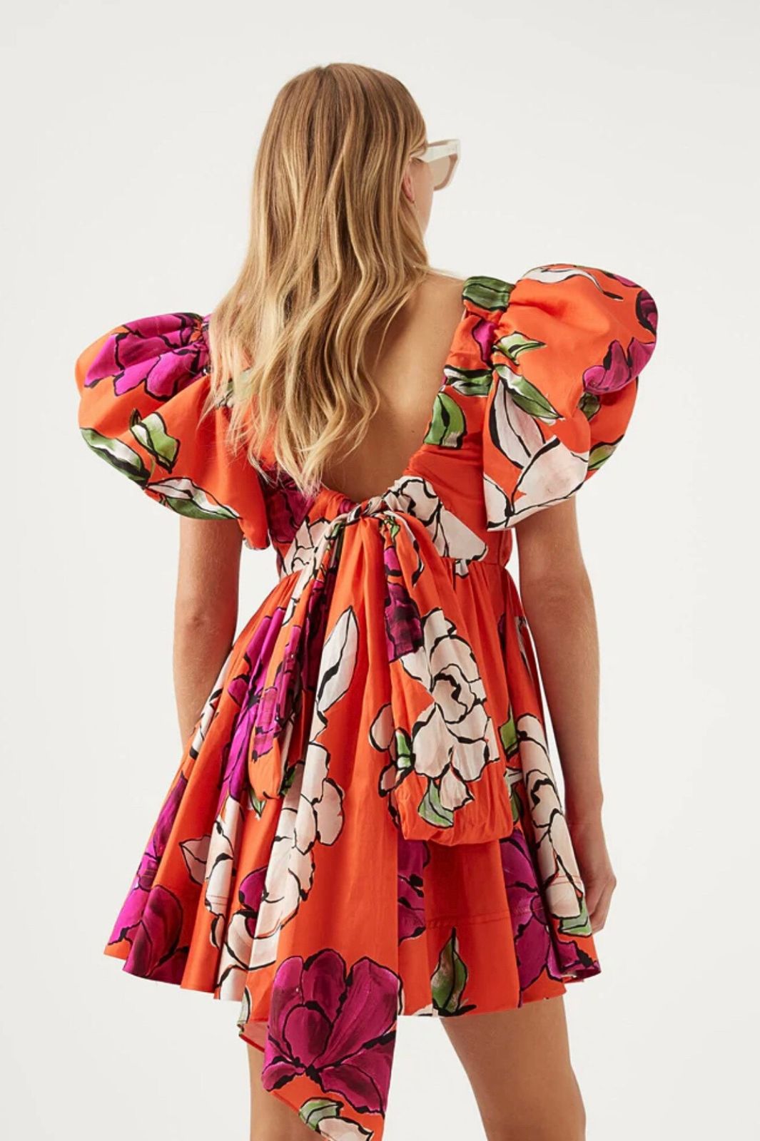 Gretta Bow Back Mini Dress Vivid Camellia