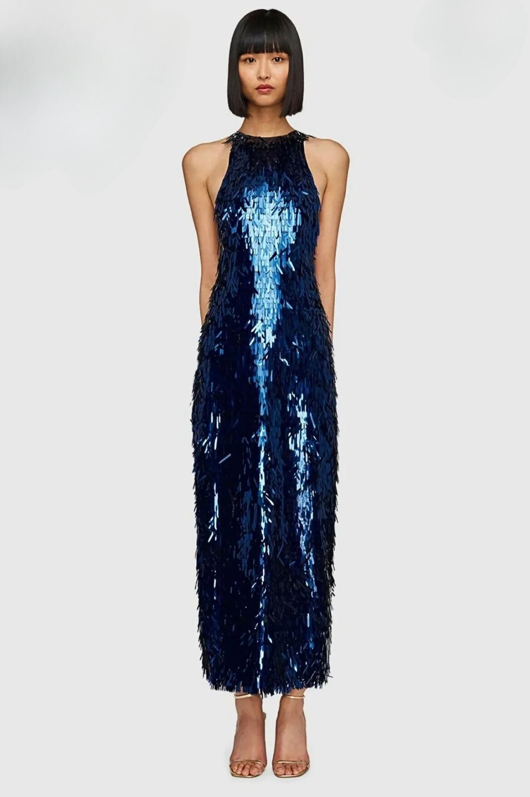 Juliette Sequin High Neck Maxi Dress