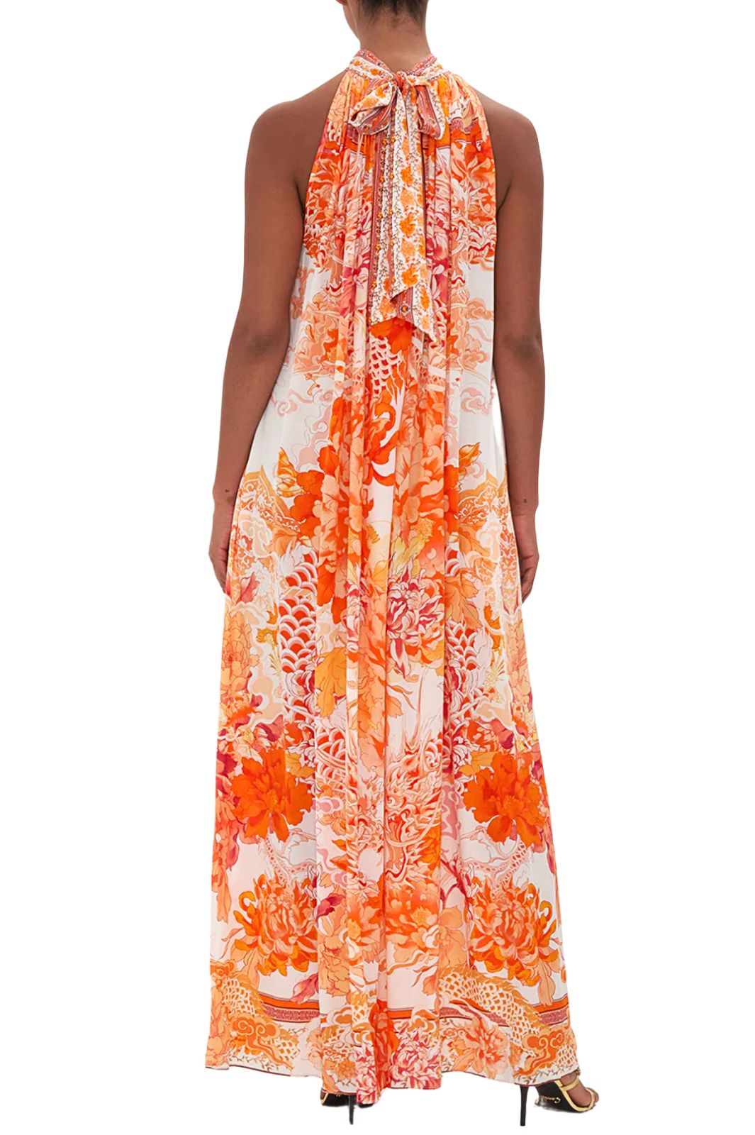 Mother Dragon Tie Neck Maxi
