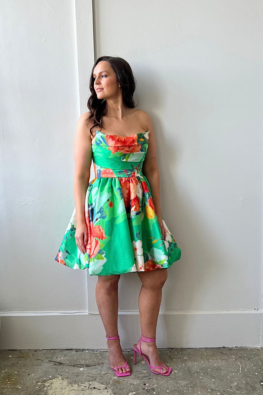 Florescence Bustier Bubble Mini Dress