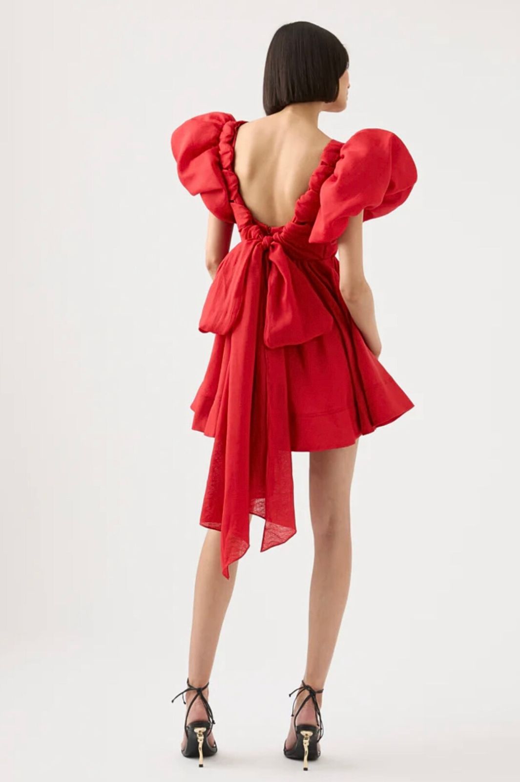 Gretta Bow Back Mini Dress Scarlet Red