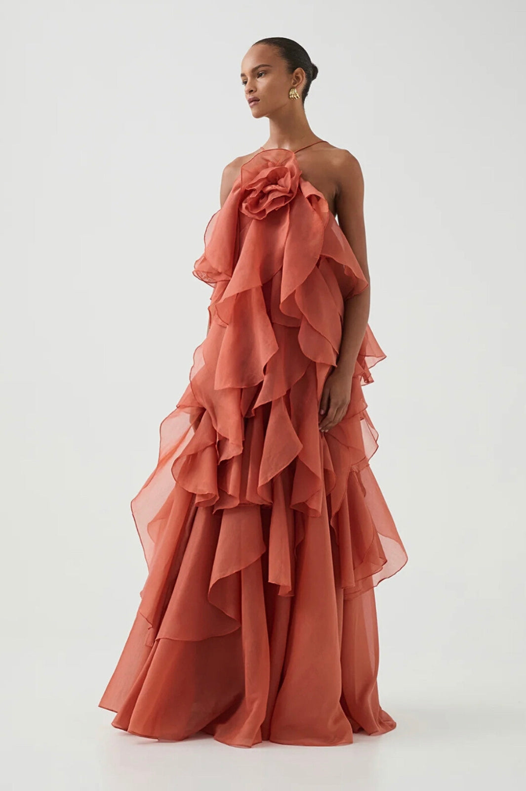 Pandorea Layered Maxi Dress Coral Clay