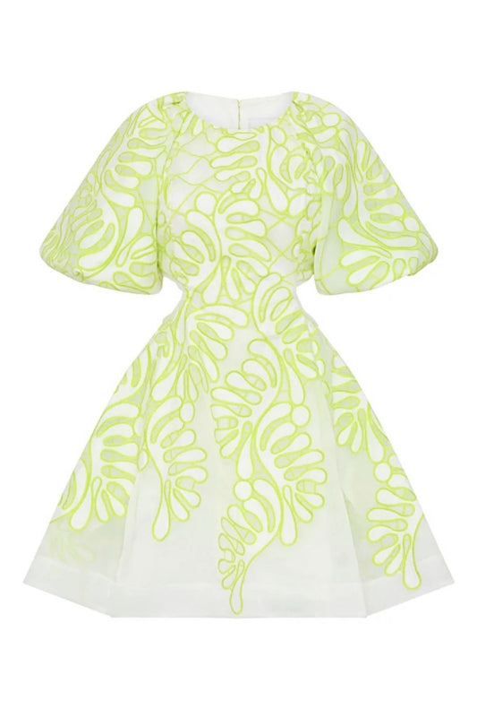 Botanical Applique Mini Dress