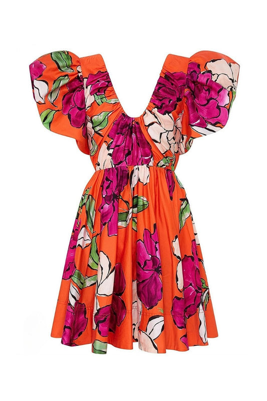 Gretta Bow Back Mini Dress Vivid Camellia