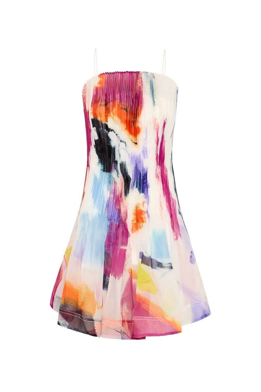 Celestial Pleated Mini Dress
