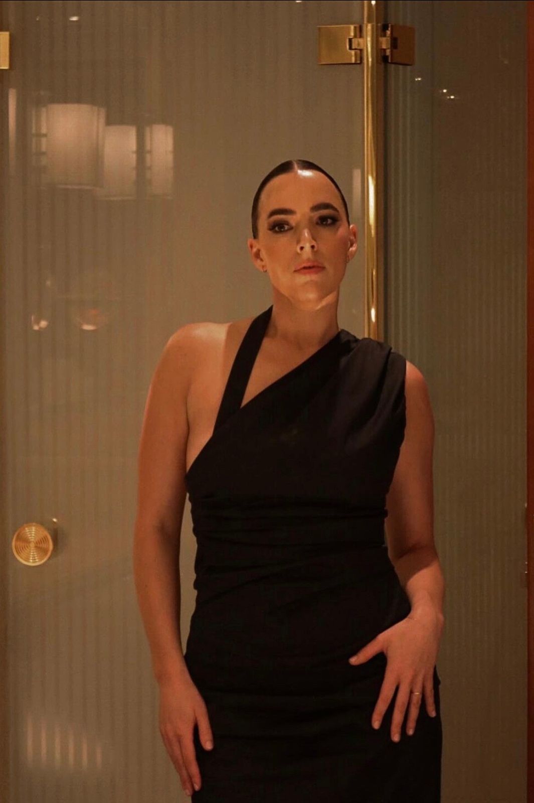 Giacomo Gathered Gown Black