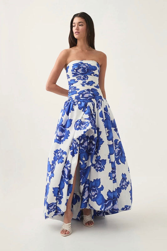 Behold Maxi Dress Boldly Blooming Cobalt