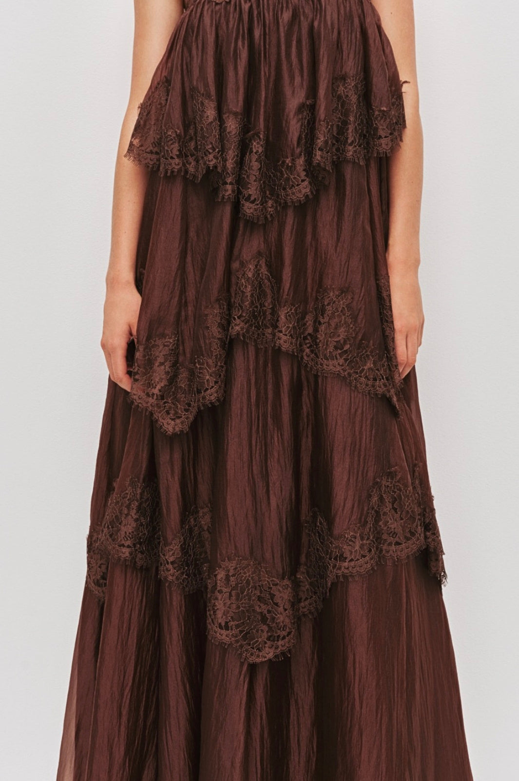 Ophelia Lace Gown Chocolate