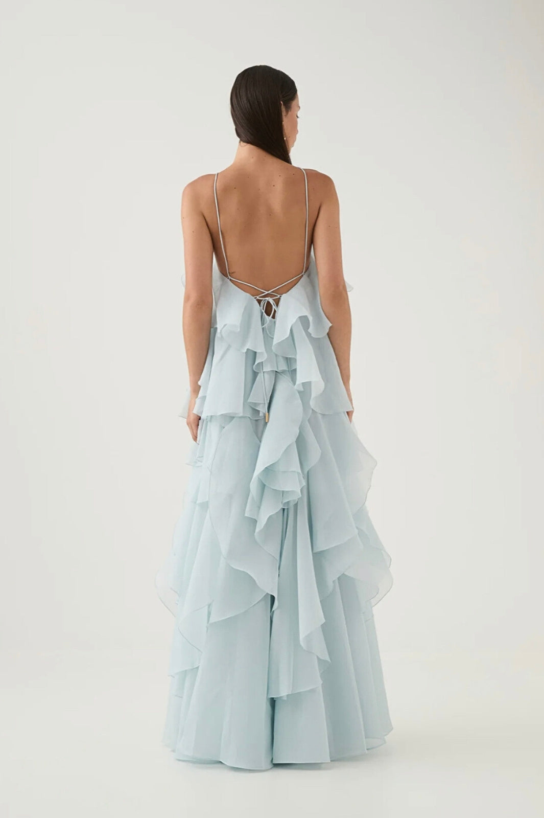 Pandorea Layered Maxi Dress Silver Blue