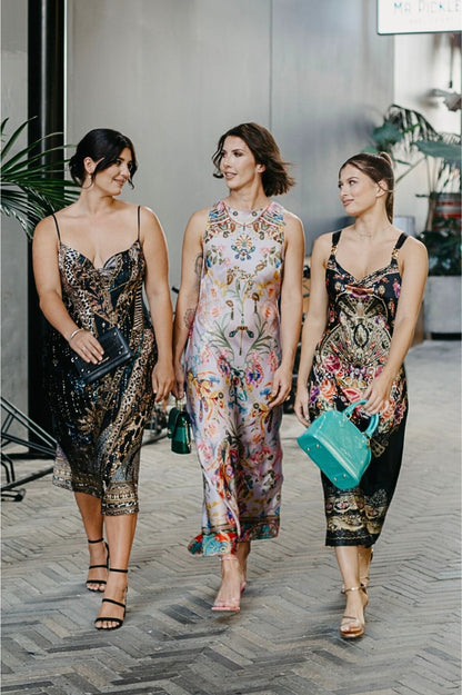 Natures Kaleidoscope Bias Slip with Draped Back