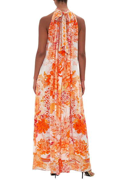 Mother Dragon Tie Neck Maxi