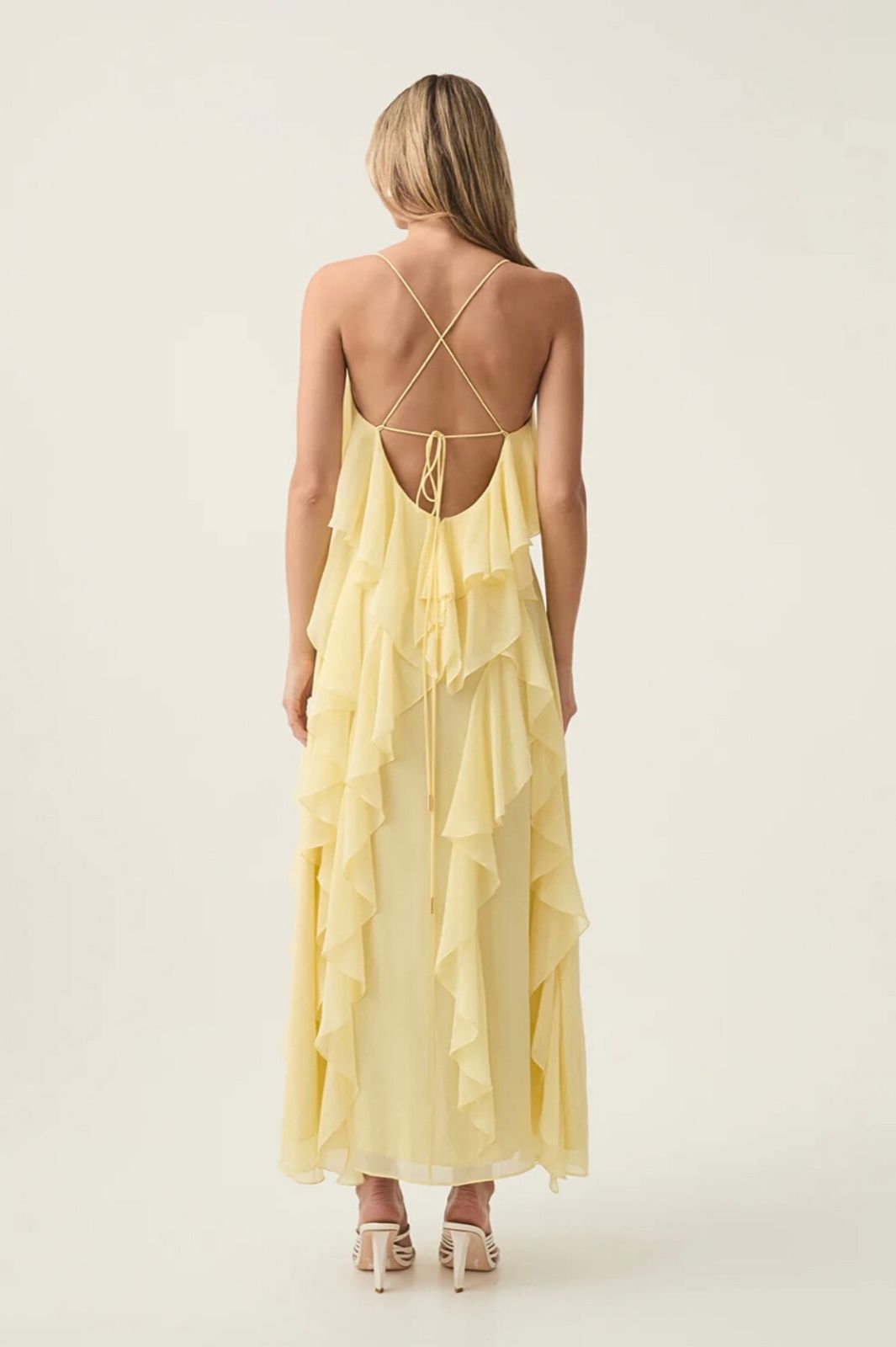 Valentine Frill Maxi Dress Acacia Yellow
