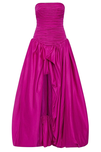 Violette Bubble Hem Maxi Dress Magenta