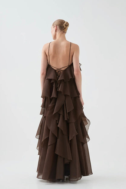 Pandorea Layered Maxi Dress Carob