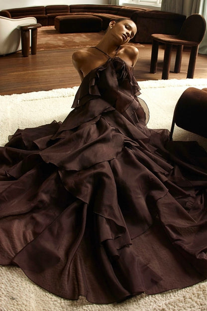 Pandorea Layered Maxi Dress Carob