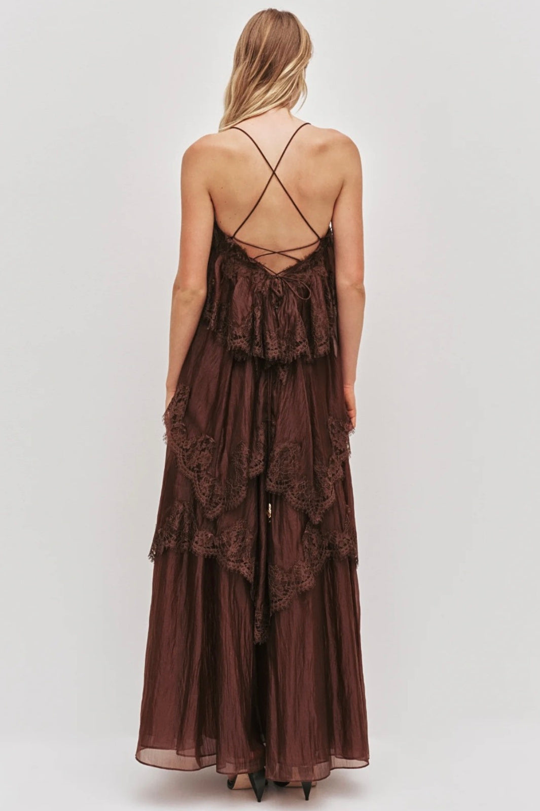 Ophelia Lace Gown Chocolate