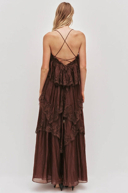 Ophelia Lace Gown Chocolate