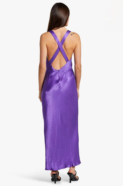 Lana Plunged Cross Back Midi Dress